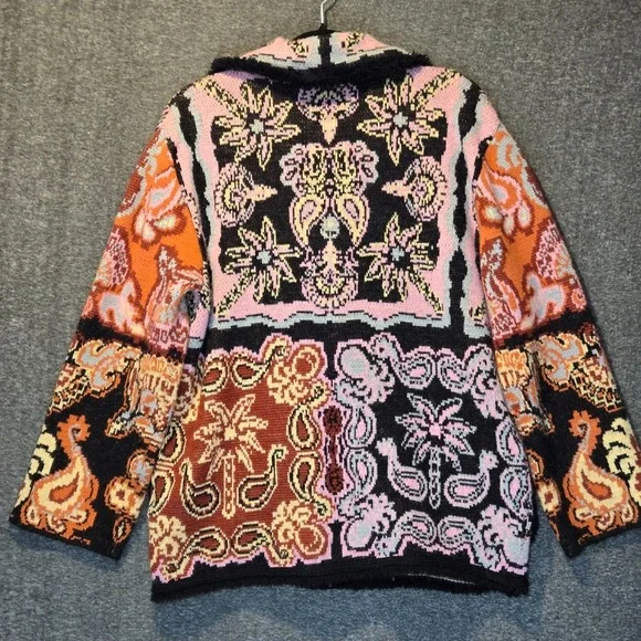 Farm Rio Women's Black Sweet Mermaids Knit Wool Jacket Size XS - Picture 9 of 9